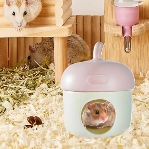 Décoration de cage unique en céramique et nid de hamster durable style gland