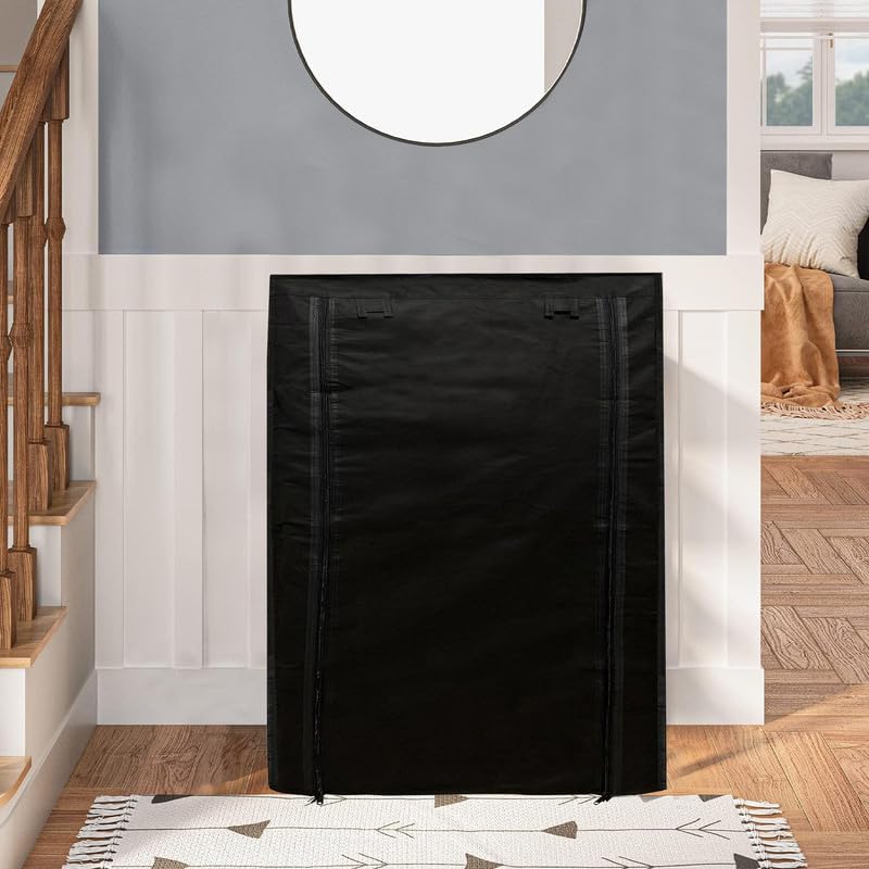 Image of Cover for Shoe Rack Home Only for 5-Layer Portable Foldable Shoe Stand Non Woven Zipper Fabric Cover Black