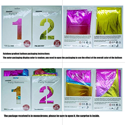 40 Inch Rainbow Large Number 5 Balloons Giant Helium Foil Mylar Digital Gradient Colorful 0 To 9 Balloon 5Th Girl Rainbow Birthday Party Decorations Supplies #TOP5