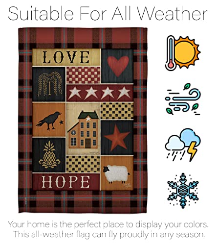 Breeze-Decor-H100070-BO-Primitive-Collage-Love-Hope-Inspirational-Sweet-Home-Decorative-Vertical-House-Flag-28x-40-Multi-Color Breeze Decor H100070 BO Primitive Collage Love Hope Inspirational Sweet Home Decorative Vertical House Flag 28x 40 Multi Color
