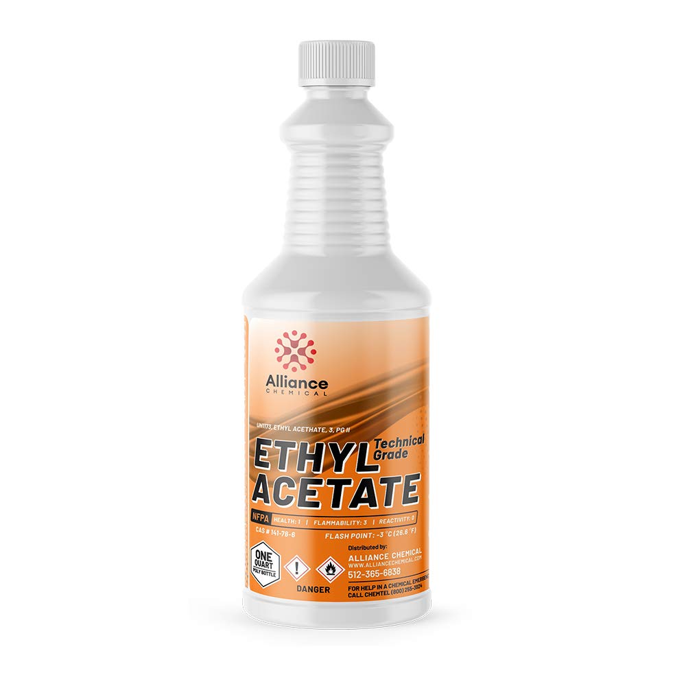 Ethyl Acetate - Technical Grade - 1 Quart - 32 FL Oz - Paints, Varnishes, Lacquers, Extraction, Clea