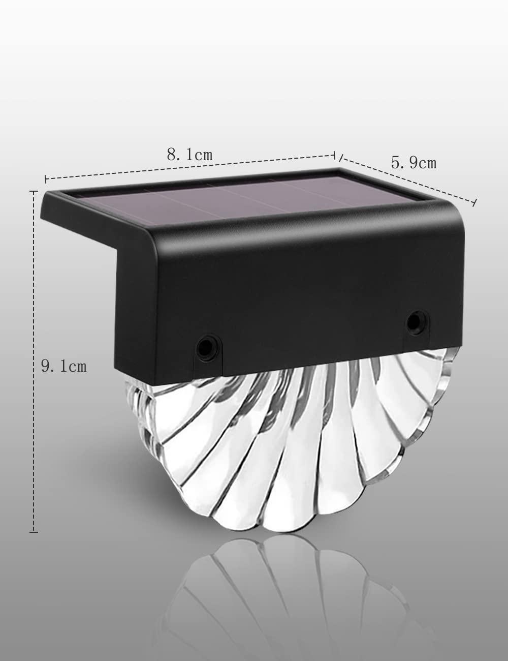 Solarlampen für Außen Garten, 4 Stück LED Solar Lampe, Solarleuchten Gartendeko, 2 Modi Warmweiß/Farbwechselnde Gartenlampe, IP65 Wetterfest Zaun Licht für Terrassen Treppen Stufen Dachrinnen