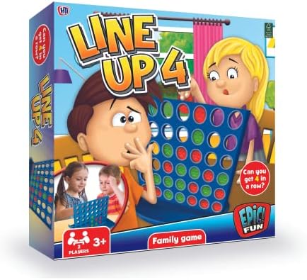 Wowow Toys & Games Line Up 4 In A Row Board Game Set | Great Family Fun Entertainment For Adults and Children Boys & Girls Suitable for Kids From 3 Years Old +
