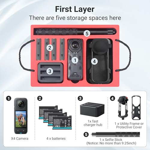 Carrying Case for Insta360 X4 Air/X3 Accessories, Waterproof Hard Case - image 2