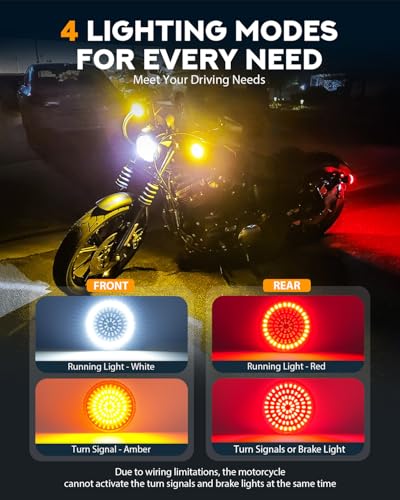 Image of PBYMT 2 inch Turn Signals, 81 LEDs Front Rear Turn Signals with 4 Smoked Lens Cover Fit for Harley Touring Road King Street Glide Road King Road Glide Dyna Sportster Iron Softail 1986-2024