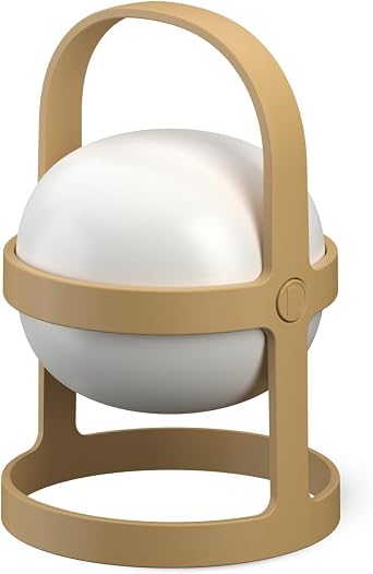 Rosendahl Soft Spot Solar Circular Lantern - 9.8 in., Elegant & Durable Solar-Powered Lantern with Rechargeable USB, Ideal for Indoor and Outdoor Use, Cozy Home Lighting and Decor Wheat
