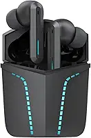 WB Fone de ouvido Bluetooth 5.1 In-ear sem fio Gamer Sentinel TWS Preto com luzes de LED, modo jogo, som 360° e Super Bass, 20 horas de bateria, proteção IPX4 e controle sensível ao toque