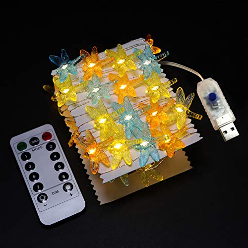 WSgift Dragonfly Decorative String Lights, 18.7 Ft 40