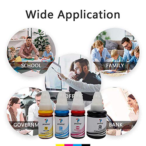 Image of proffisy GI 790 Ink Refill dye Ink G Series Ink Compatible with Canon PIXMA G1000,G1010,G1100,G2000,G2010,G2100,G3000,G3010,G3100,G4010 (4 Color)