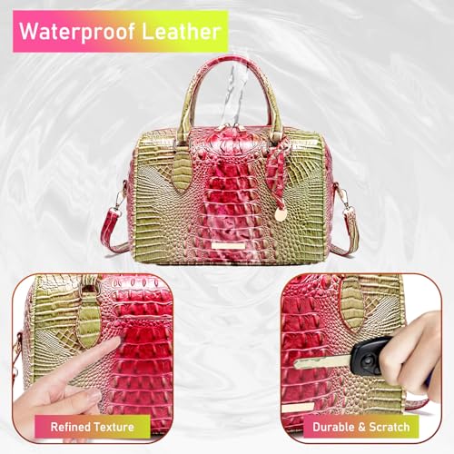 Image of Makcr Joacbv Top-Handle Crocodile Purses For Women Crossbody Leather Bags Trendy Large Capacity Tote with Shoulder Strap