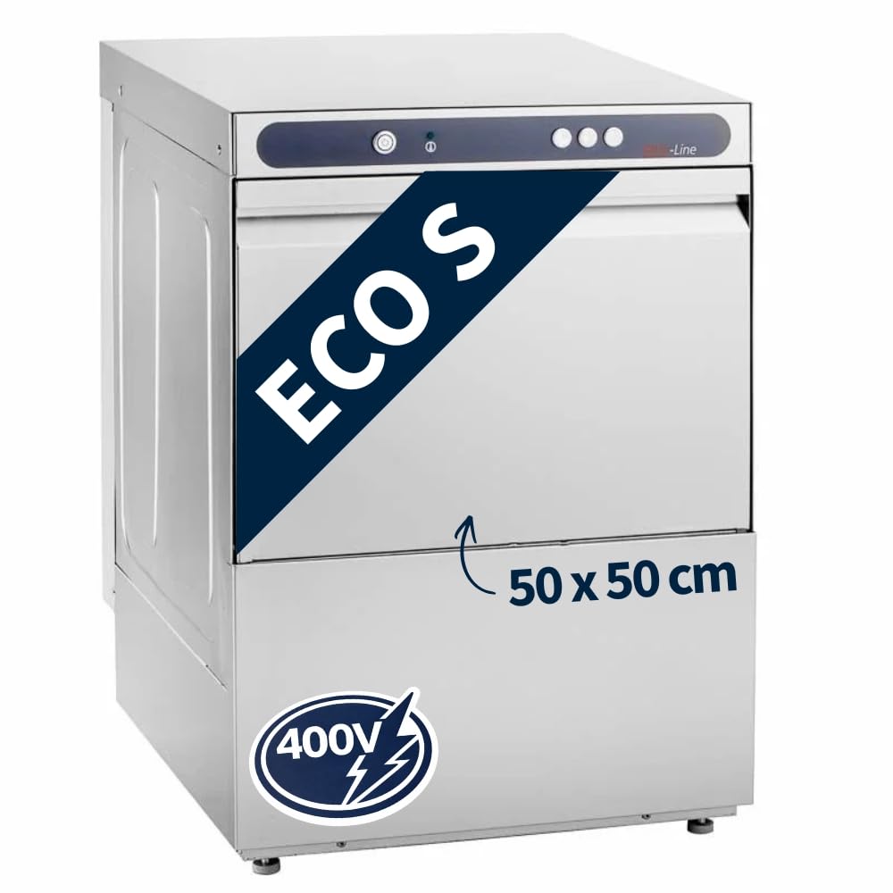 GastroHero ECOLINE-GLSM54S Gläserspülmaschine I 400 V Spülmaschine mit Reiniger- und Klarspüldosierer I Korbmaß 50 cm I Gläserspüler für Gastronomie
