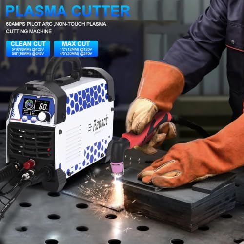 Image of Reboot Plasma Cutter, 2025 Upgraded 60Amps Cutter Machine with 120 /240V Dual Voltage DC Inverter IGBT 1 /2 Inch Clean Cut, 4 /5 inch Maximum Cut, Mesh Cutting, Rust Removal