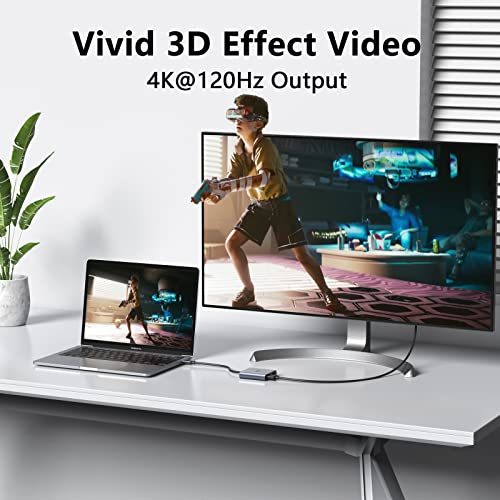 Usb-C To Dual 4K Displayport Splitter Adapter, Usb Type C To Displayport Dual Monitor Converter 4K 60Hz, Usb C Displayport Hub Compatible For Dell Xps 13 15,Lenovo Yoga,Sumsung Chromebook,Hp Etc #TOP2