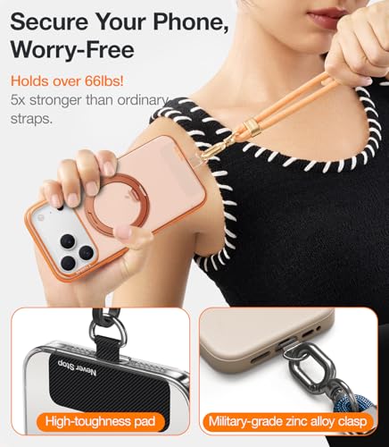 Image of TORRAS Phone Lanyard Crossbody, Adjustable Anti-Theft Neck Strap, Orange