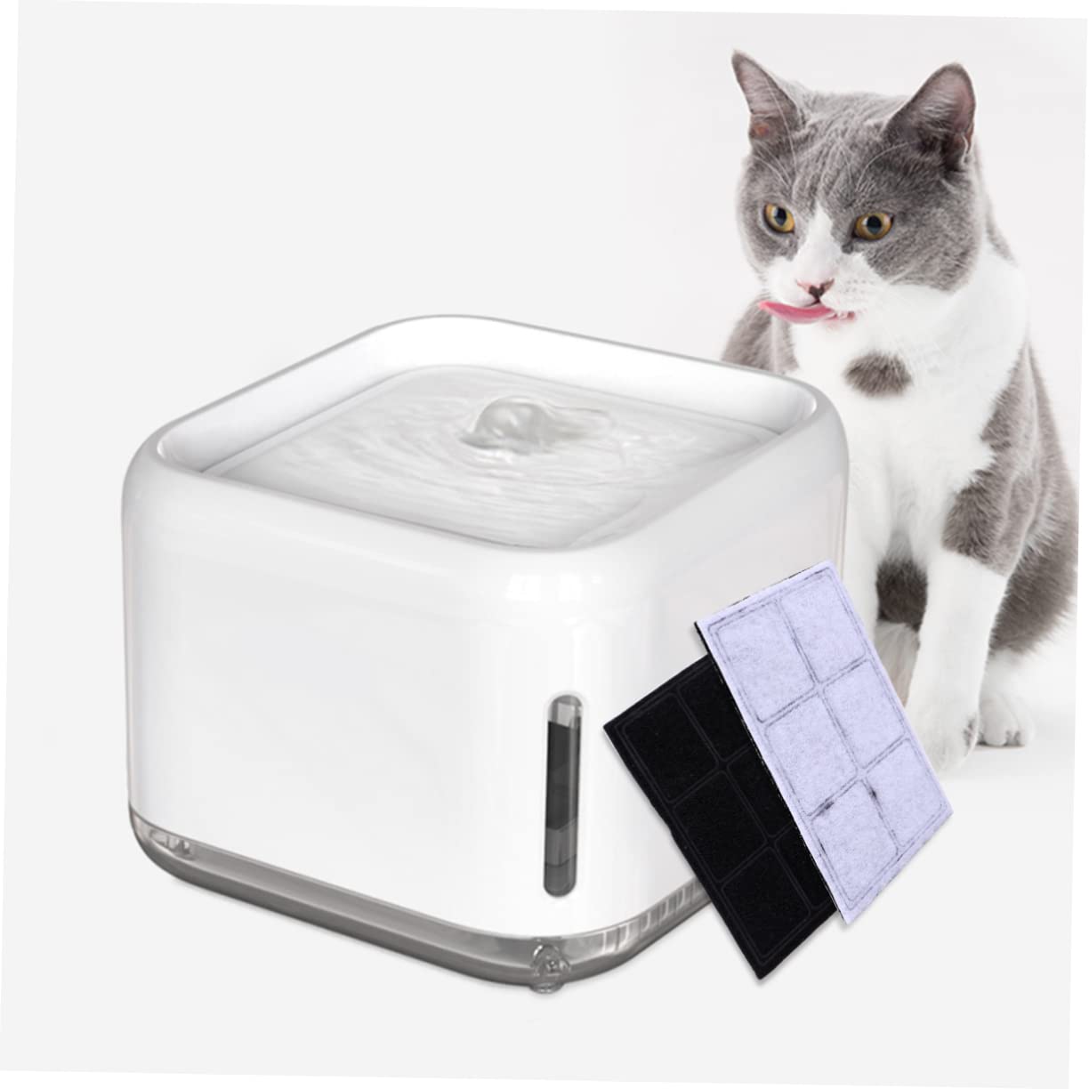 Kisangel 16stücke Pack Aktivkohlefilter Für Katzenbrunnen Ersatzfilter Tiertrinker Frisches Wasser Für Haustiere Praktische Filterlösung Für Zuhause Und Büro