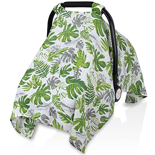 Image of Muslin Carseat Cover for Babies, Metplus Breathable Infant Carseat Cover Lightweight Baby Carrier Cover for Girls Boys, Fit Spring Summer/Hot Days/Warm Weather