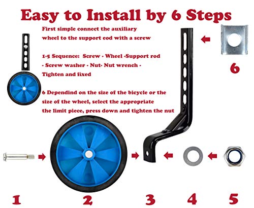 Bicycle Training Wheels For Kids Boys Girls Stronger Version Heavy Duty Rear Bicycle Stabilizers Mounted Kit For 12 14 16 18 20 Inch Bike (Blue) #TOP4