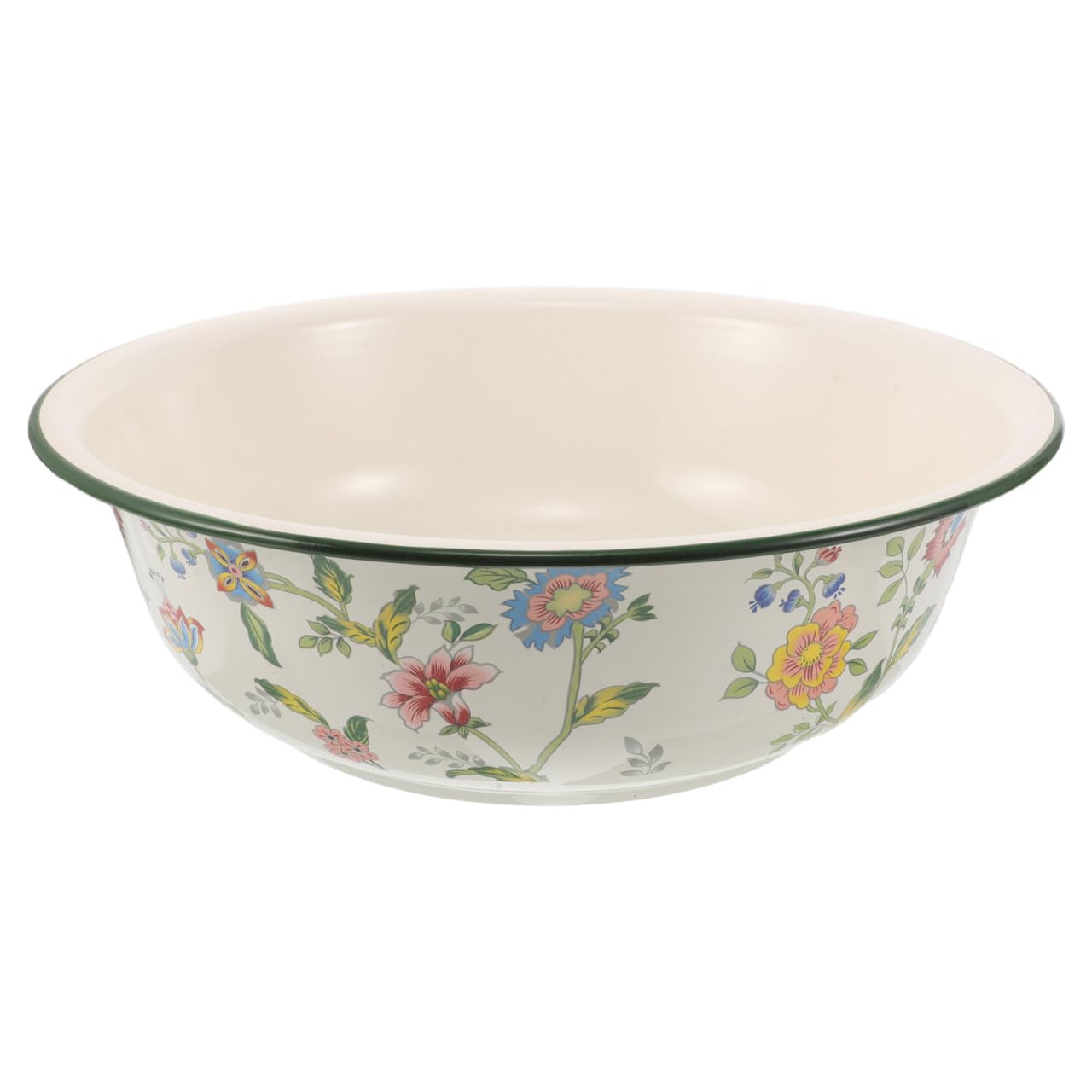 MAGICLULU Bol Émaillé Épais pour Cuisine Grand Bassin Multifonction Chaleur Facile à Nettoyer pour Pétrir Laver Légumes et Préparation Alimentaire Quotidienne