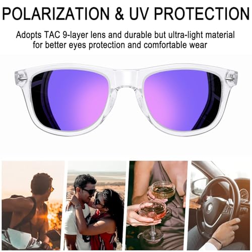 Image of Joopin Square Sunglasses Polarized UV400 Designer Sun Glasses Men Women | Oversized, Plastic Frame, Retro, Vintage, Unisex, Trendy Shades for Driving, Party, Fishing, Business, Costume