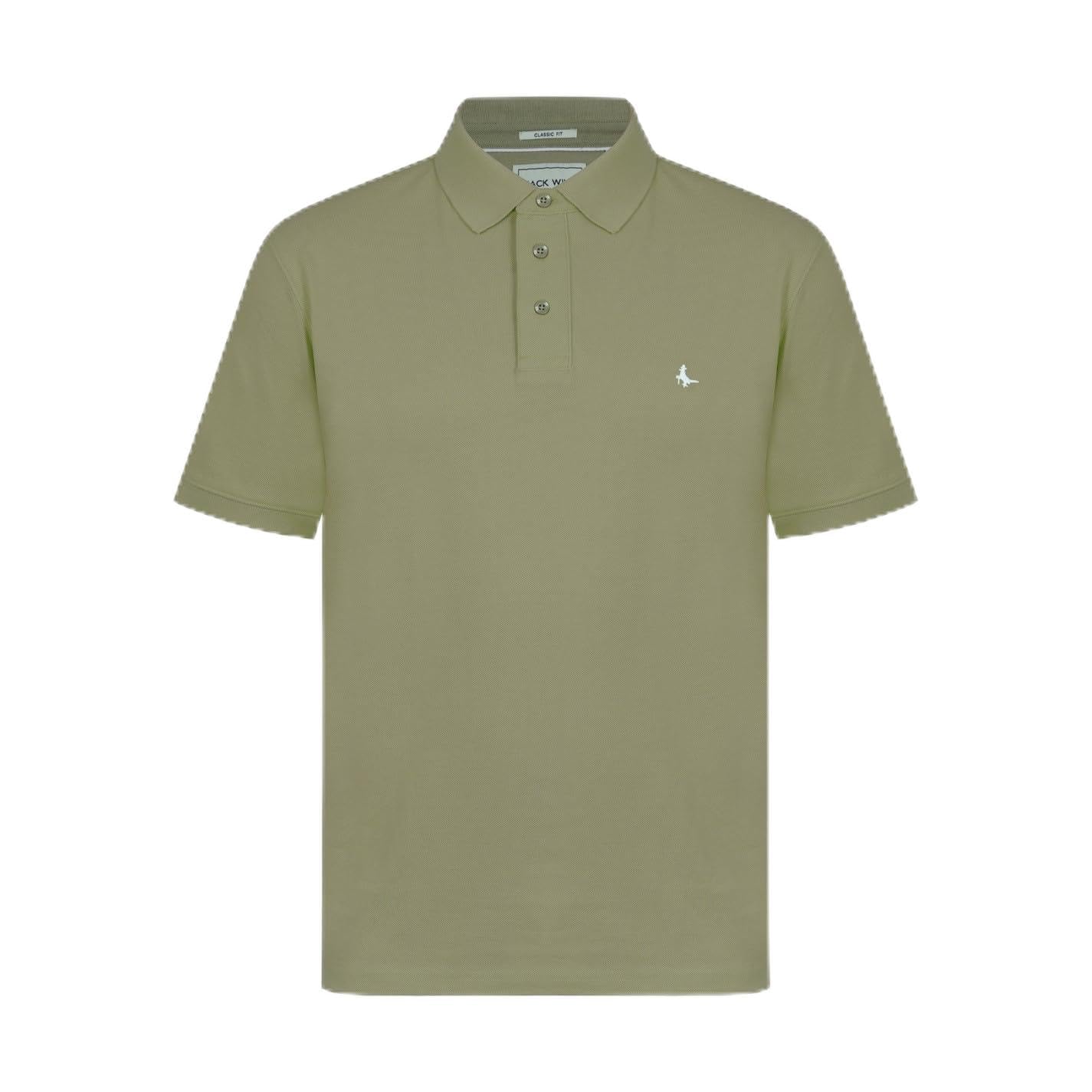 Jack Wills Mens Classic Polo Short Sleeve Lifestyle Cotton Savanah Grass L