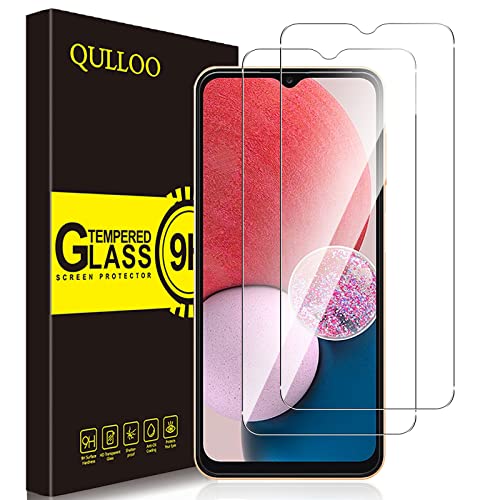 QULLOO Verre Trempé pour Samsung Galaxy A13 4G&5G / Galaxy A03 / M23 5G/ M33 5G, Protecteur D'écran Ultra Résistant Dureté 9H Film Protection Écran - 2 Pièces Cover