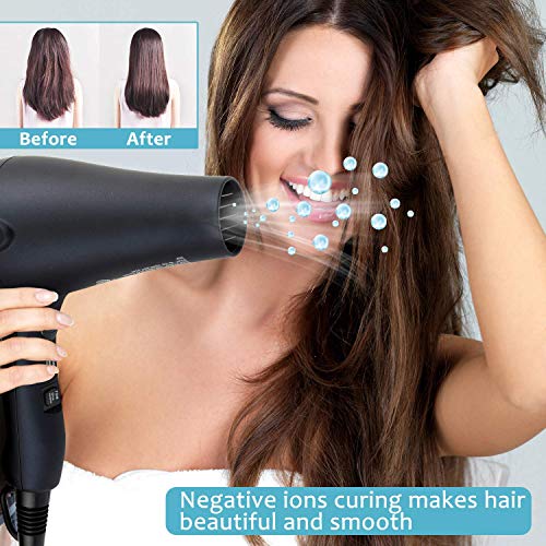 1875W Professional Tourmaline Hair Dryer,Negative Ionic Salon Hair Blow Dryer,Dc Motor Light Weight Low Noise Hair Dryers With Diffuser & Concentrator & Comb #TOP2