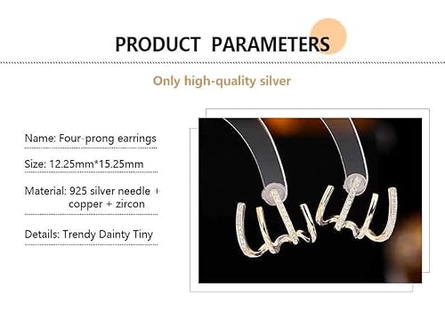 Gold Claw Earring Cuffs And Wraps For Girls ,Luxury Tiny Zircon Huggie Hoop Circle Around Ears ,Trendy Fashion Jewelry Gifts Look Like Multiple Piercings Shiny Crystal Earrings For Women #TOP2