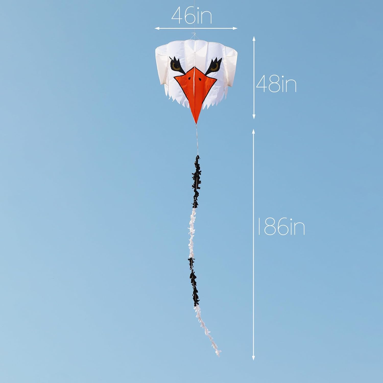 Kite Brown Eagle Kite Soft Kite: The Head of The Eagle Kite for Adults with Kite Reel and 195ft String for The Beach and Outdoor Activities.