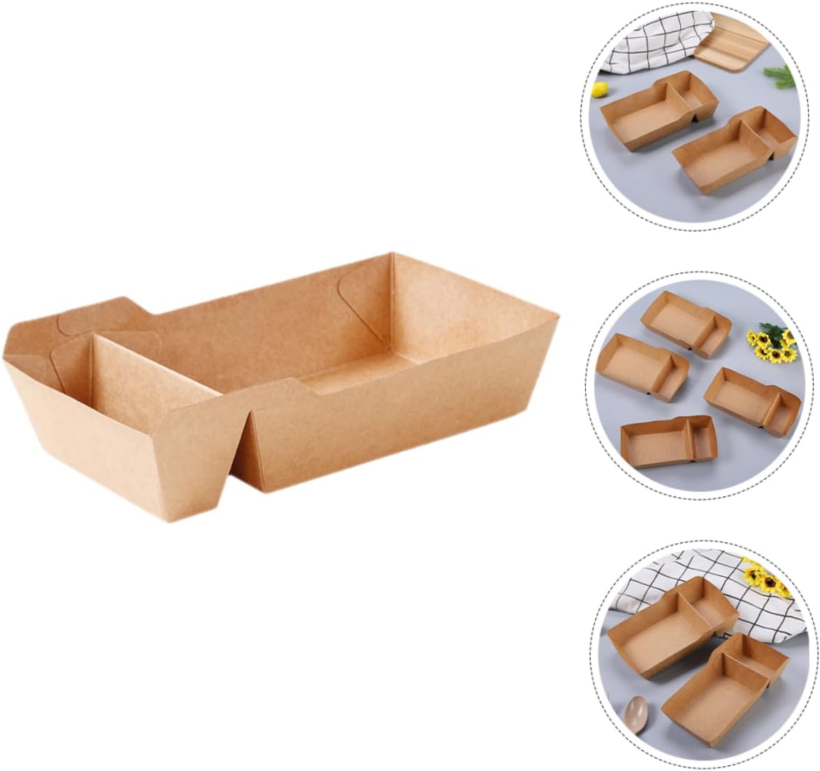 100pcs Kraft Paper French Fry Cups Snack Boxes for Party Paper Snack Containers Take Out Food Box Folding Design
