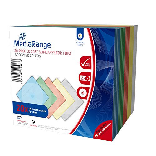 MediaRange pack de 20 boitiers CD couleur assortie