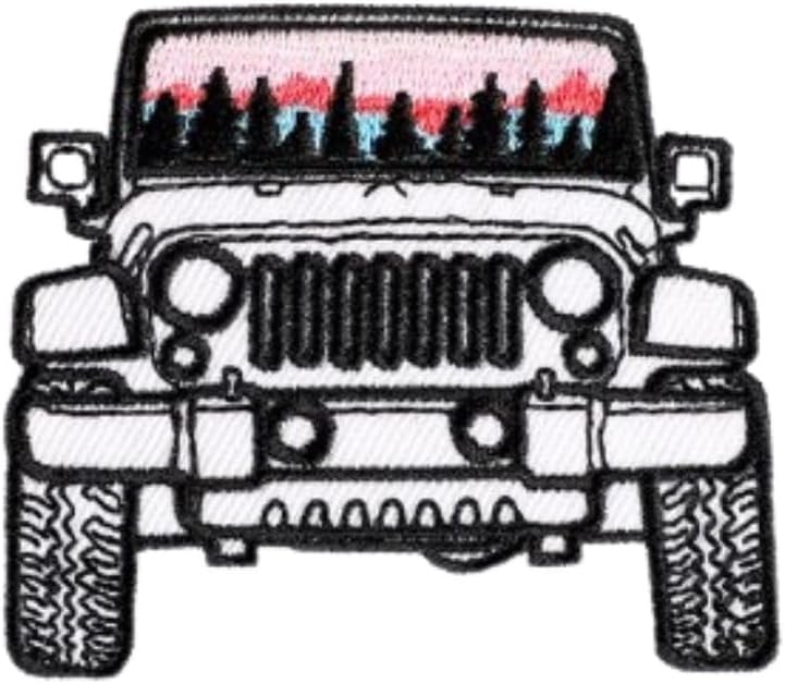 Velcro Hook Patch, Tacti-Cool ADVENTURE Collection, Jeep for bag/vest, tech gadgets for kids & adults, for school backpack, for pencil case, for gym bag, gift for men/women 6.4x7.3