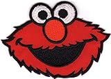  Iron on Sew on Patch ricamato Elmo Sesame Street applicazione-Pupazzo per bambini