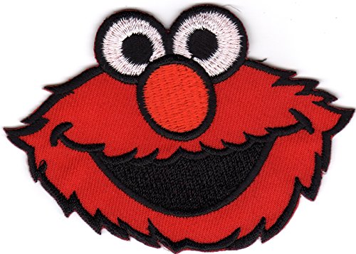  Iron on Sew on Patch ricamato Elmo Sesame Street applicazione-Pupazzo per bambini