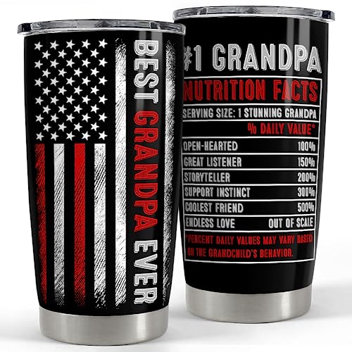 SANDJEST Grandpa Tumbler 20oz Best Grandpa Ever Gifts Stainless Steel