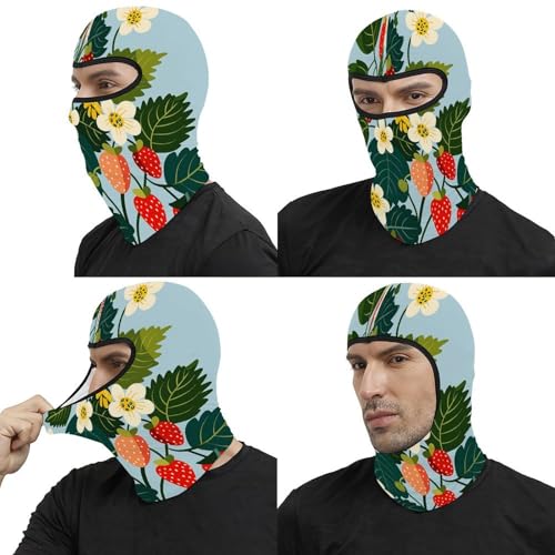 Balaclava térmica para hombre y mujer con estampado de fresas y flores, máscara facial para esquí, motociclismo y clima frío miniatura 5