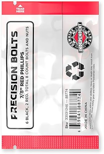 Miniatura 3 de Independent Piezas originales de pernos cruzados Phillips estándar para monopatín (negro/rojo, 7/8 pulgadas)