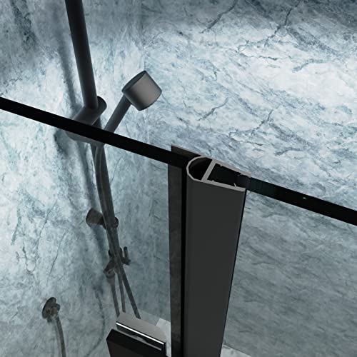 32" X 72" Bifold Glass Shower Door With Tempered Glass Folding Bathroom Shower Doors With Stainless Handle Frameless Fold Shower Panel Matte Black #TOP5