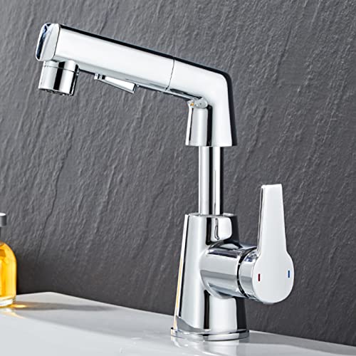 Robinet de mixeur de salle de bain extractible 3 modes pour optimiser le rinçage du lavabo