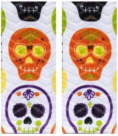 Celebrate Halloween Together 2-Pack Kitchen Bath Cotton Velour Terry Hand Towels