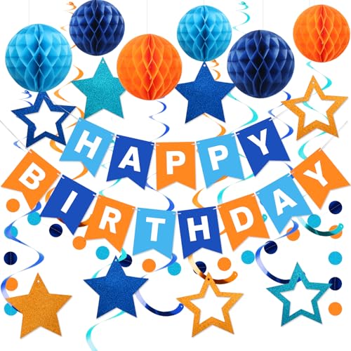 Image of meowtastic Birthday Decorations Happy Birthday Banner with Honeycomb Balls