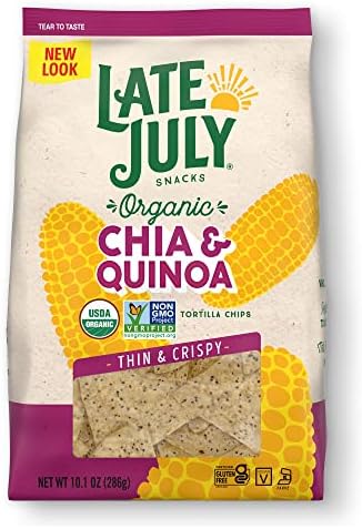 Late July Snacks Chia and Quinoa Thin and Crispy Organic Tortilla Chips, 10.1 Oz