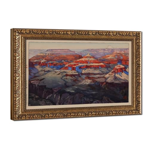 Toile Grand Canyon Hiroshi Yoshida décoration murale verticale sans percer