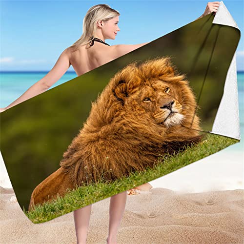 Toallas de Playa Grand Toallas de Baño Secado Rápido Absorción de Agua Microfibra XL XXL Animal Themed Tiger Lion Towel Kid Niño Chico Hombre Toalla Deportiva Manteles Cover