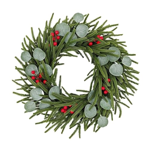 Guirnalda De Navidad Interior,Guirnalda De Bayas De Eucalipto Decoración - Guirnalda Festiva de 51 cm,Frente Mesa Ventana Chimenea Puerta Delantera Dormitorio Exterior Dormitorio Boda Chimenea Hogar