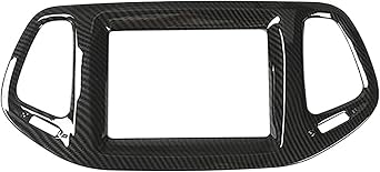 Car Navigation Control Panel Decoration Frame Cover Trim Stickers Accessories Compatible for Jeep -Compass 2017 2018 2019 20208.4inch Carbon Fiber