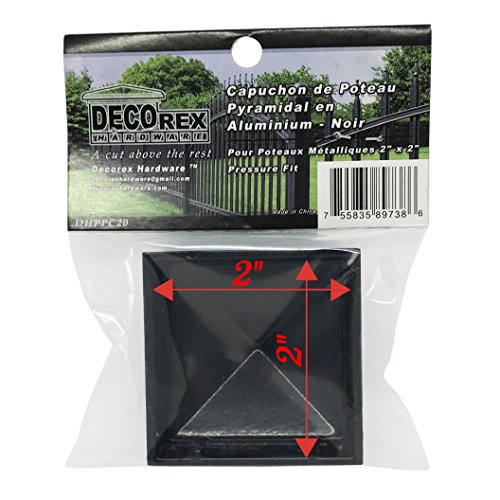 2" X 2" Aluminium Pyramid Post Cap For Metal Posts - Pressure Fit - Black - Dhppc20 #TOP6