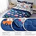 Wajade Cartoon Cars Comforter Set Bed in A Bag Twin Size Colorful Cars Bus Van Traffic Lights Bedding Set for Boys Kids (1 Comforter, 1 Flat Sheet, 1 Fitted Sheet, 2 Pillowcase and 2 Pillow Sham)