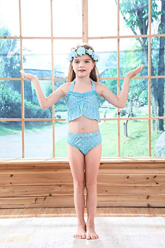 Fishtailfun Mermaid Swimsuit Costume Cosplay Mermaid for Swimming for Girls, Princess Bikini Set - Thumbnail 2