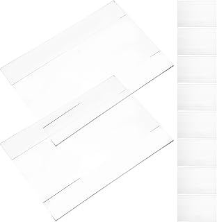 VILLCASE Clear Plastic Label Holder, 10pcs Wire Shelf Retail Price Tag Label Holder Double Hook Merchandise Sign Display Holder for Storage Bins Basket