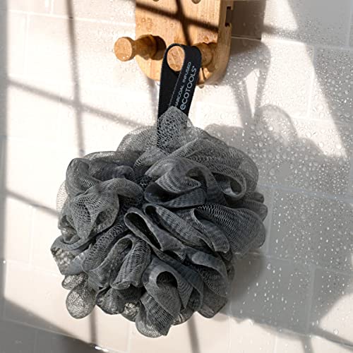 EcoTools Charcoal EcoPouf, Loofah Sponge for Bath & Shower, Infused Pouf, Recycled Netting, Exfoliation Removes Dead Skin, Eco-Friendly Bath Accessory, Cruelty-Free, Color May Vary, 1 Count (60g)